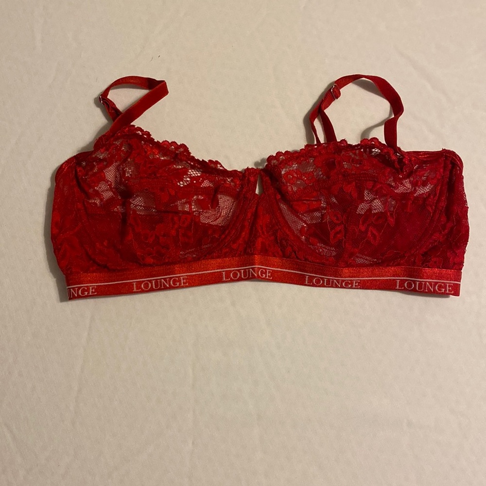 Red Balconette Lounge Bra